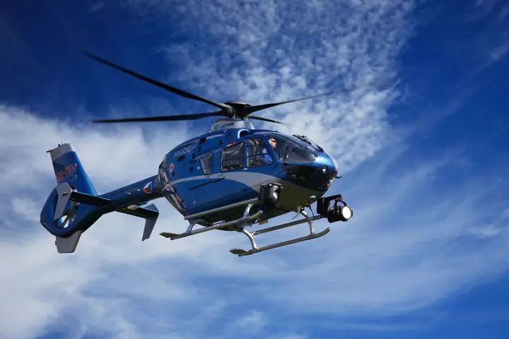 Helicopter in flight